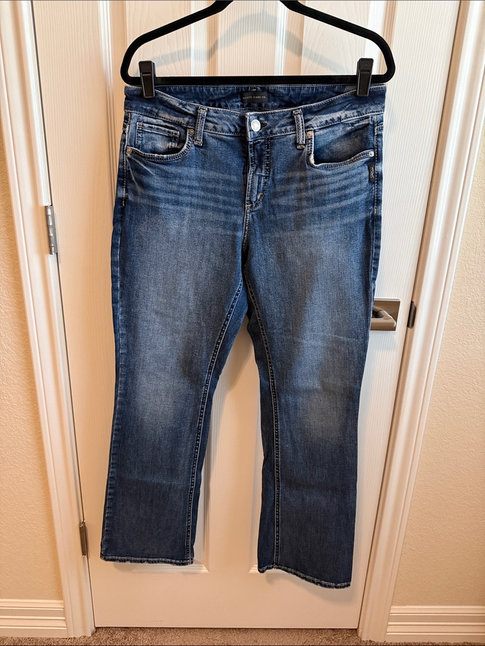 Silver Jeans Elyse Slim Boot Cut Women's Dark Wash Blue Denim